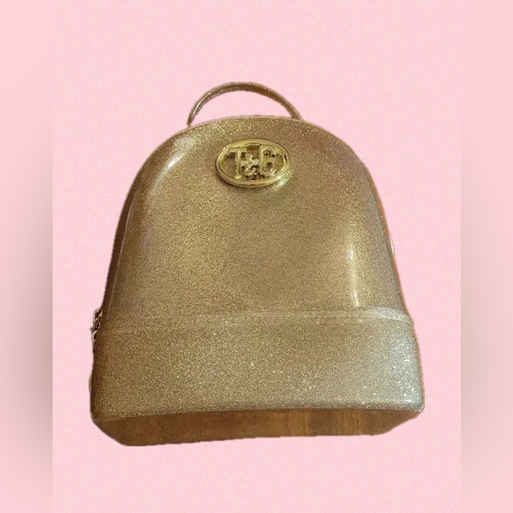 T&G SHIMMER GOLD JELLY BACKPACK/CROSSBODY ✨✨✨